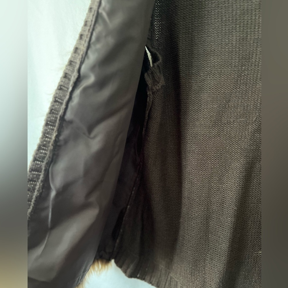 NWT One World Brown Size XL Faux Fur sweater Vest - Picture 7 of 8